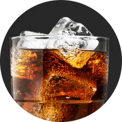 Glass of iced Coca-Cola Zero