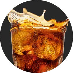 Glass of iced Coca-Cola